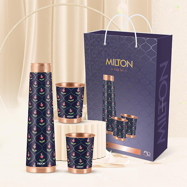 MILTON Copper Eterna Diwali Gift Set - Blue-0