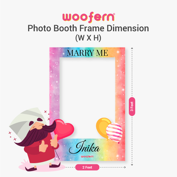 Romantic Proposal Photo Booth Frame with Custom Name-4