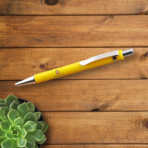 Vibrant Opaque Ball Pen (Yellow)- Personalized with Logo-0