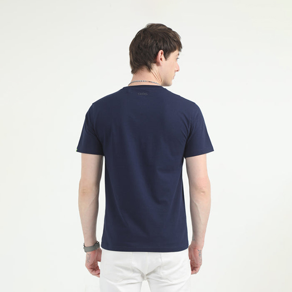 Caslay Organic Crew Neck T-Shirt (Navy Blue)-2