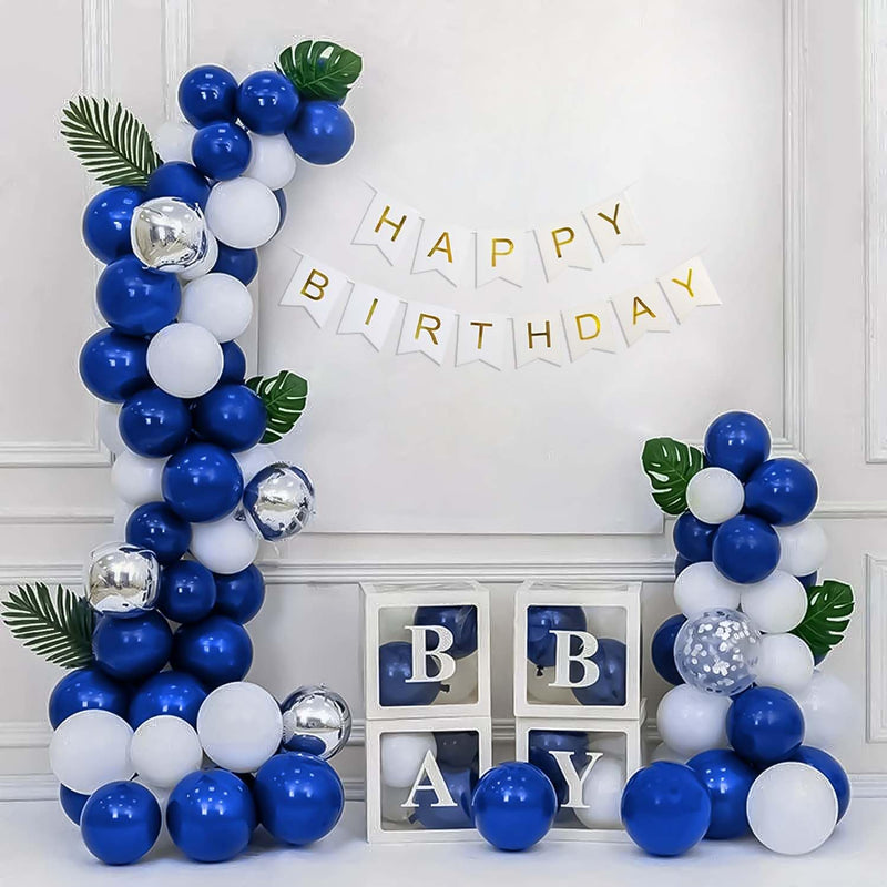 Blue & White Balloons for Birthday Decorations for Boys