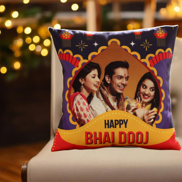 Photo Customize Bhai Dooj Gift for Brother - Cushion-2
