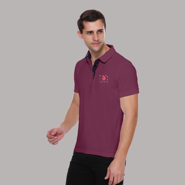 Winbarg Polo T-shirt for Men (Wine)-2