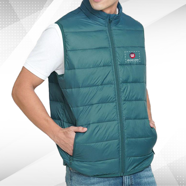 Jack & Jones Ethan Sleeveless Puffer Jacket with Custom Logo- (Petrol)-1