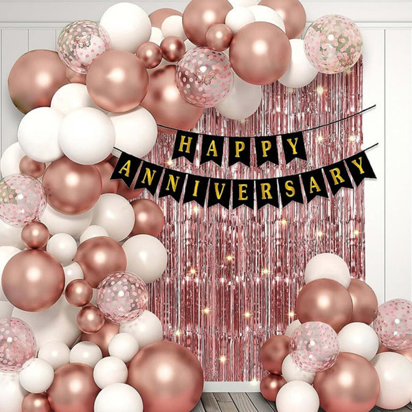 Rose Gold and White Balloon Arch Kit