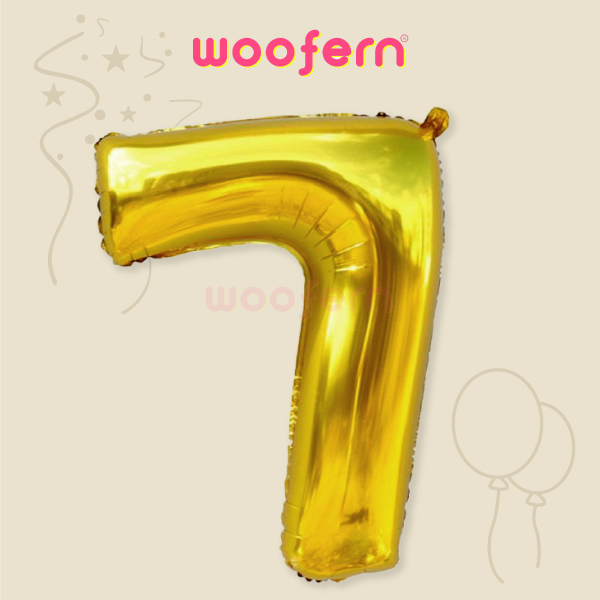 Golden Foil Balloon Number 7 - 16 inch
