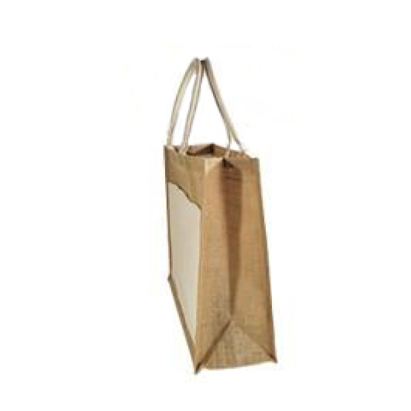 JUTELINE Jute Bags with Canvas Front Pocket | Size - 16*13*5 inch-1