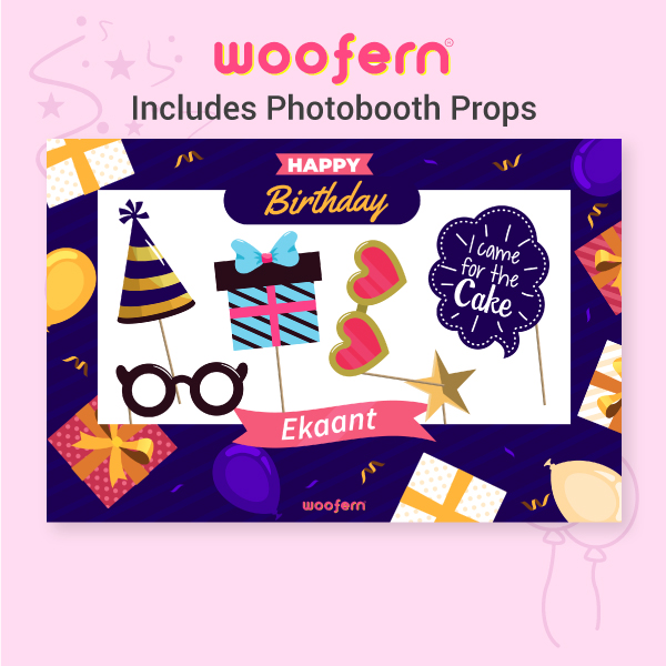 Selfie Booth for Birthday with Custom Name - Size-3*2 ft-3