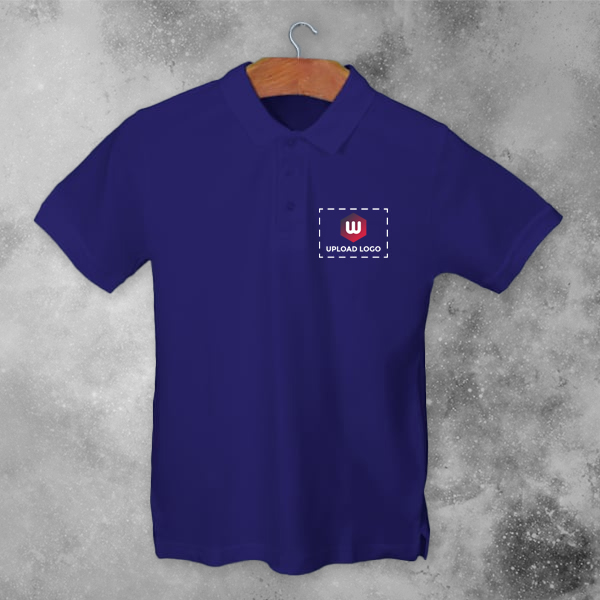 AWG Solid Polo T-shirt for Men Navy Blue – Custom Logo Left Chest & Right Arm-3