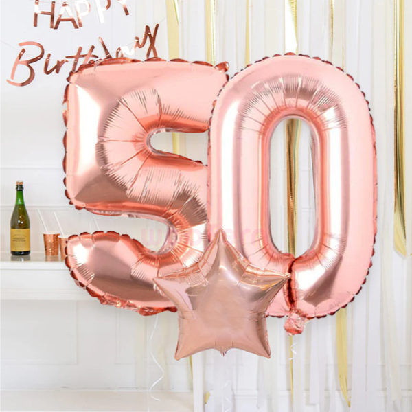 Rose Gold Foil Balloon  Number 5-16 inch-1