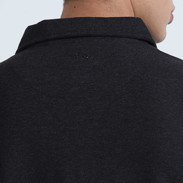 Caslay Sweat Polo T Shirt (Charcoal Melange)-4