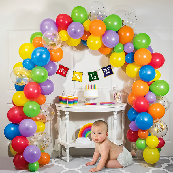 Rainbow Half Birthday Decoration Kit for Baby Girl & Boy