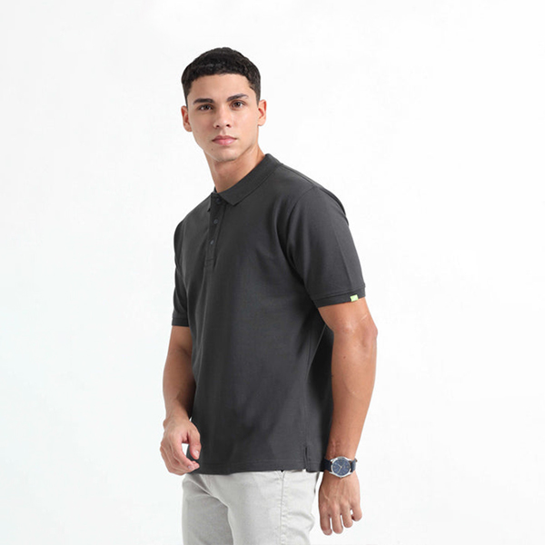 Caslay Organic Polo T-Shirt (Carbon Grey)-1