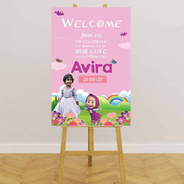 Masha & the Bear-Themed Birthday Party Welcome Board