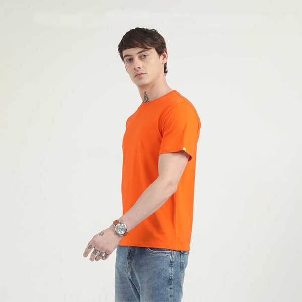 Caslay Organic Crew Neck T-Shirt (Orange)-1