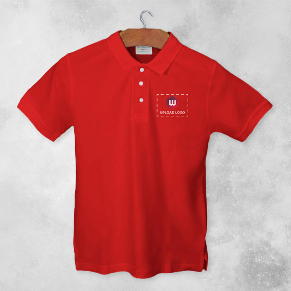 Embroidered Classic Polo T-shirt for Women Red – Custom Logo Left Chest & Right Arm-3