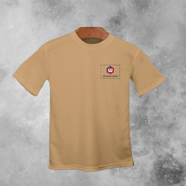 ACTI-RUNN Premium Men's Polyester T-Shirt (Beige)– Custom Logo-3