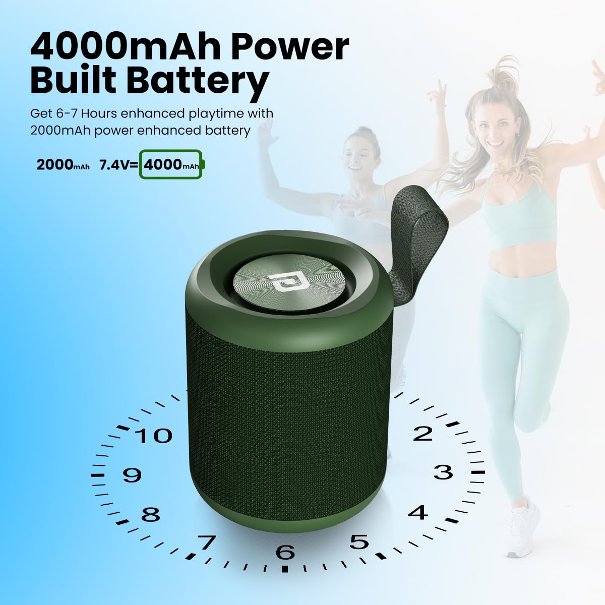 Portronics SoundDrum P 20W Portable Bluetooth Speaker (Green)-3