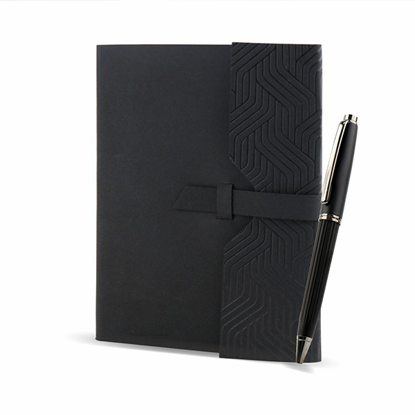 Personalized Employee Welcome Kit 2-in-1 Diary & Pen (Black)-1