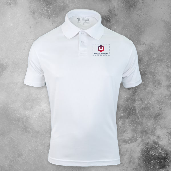 Santhome All Day Fresh Premium Sports Polo T-shirt for Men (White) - Custom Logo Left Chest-0