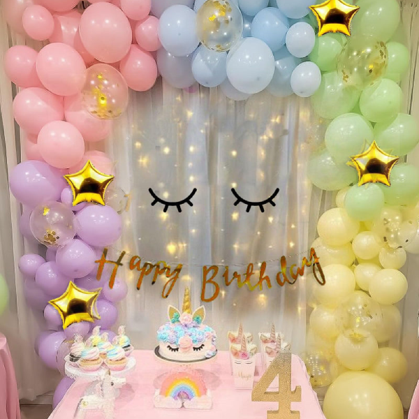 Unicorn Pastel Balloon Birthday Decoration Kit