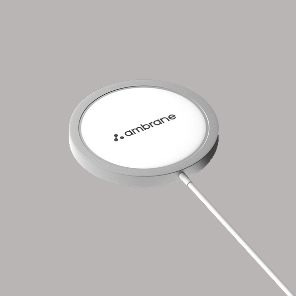 Ambrane AeroSync 15 Watt Fast Charging Wireless Pad, Compatible with Wireless Charging Enabled Devices (White)