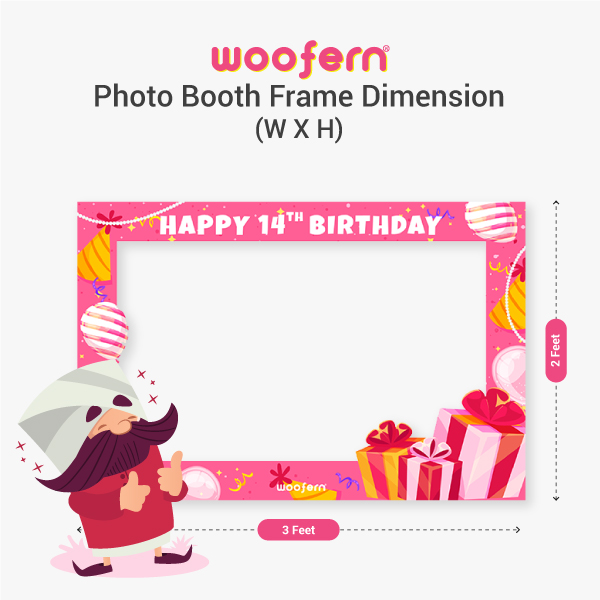 Pink-themed Selfie Photo Booth Frame Custom with year - Size -3*2-4