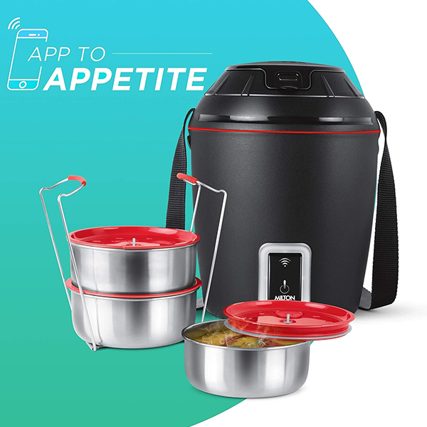 MILTON Smart Electric Tiffin -900ml (Black)-3