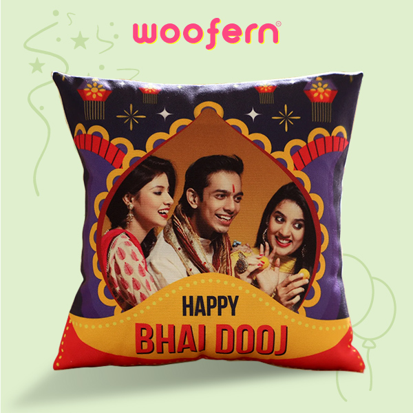 Photo Customize Bhai Dooj Gift for Brother - Cushion