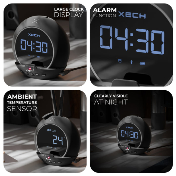 XECH  Ellipse - Digital Clock with Speaker & Phone Stand-6