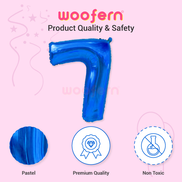 Blue Foil Balloon Number 7 - 16 inch-3