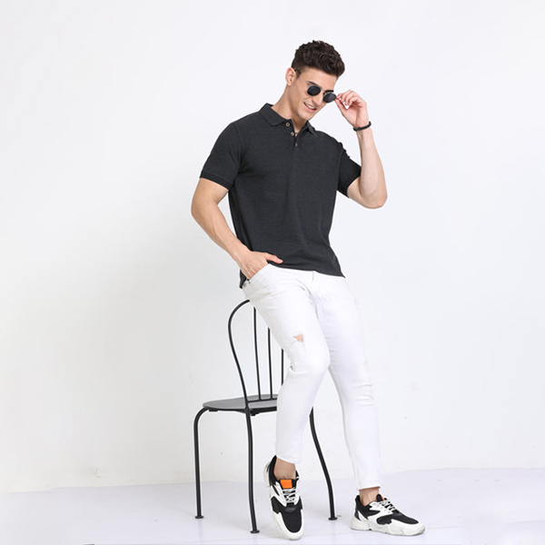 Caslay Polo T-Shirt (Charcoal Melange)-7
