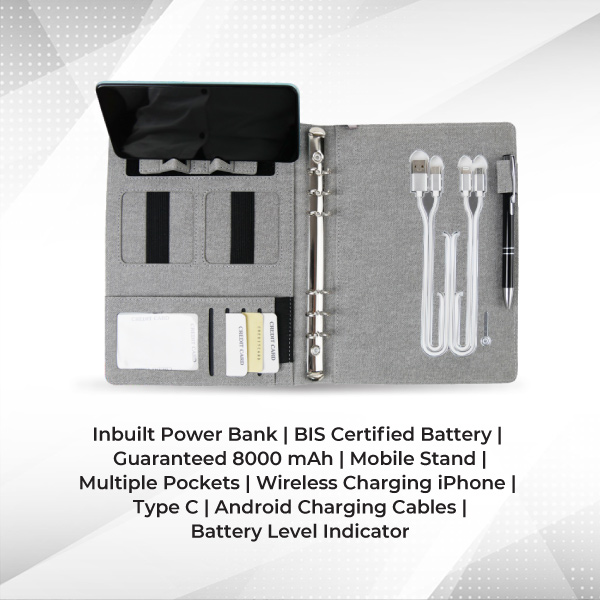 Jasper Power Bank Folder (Grey)-3