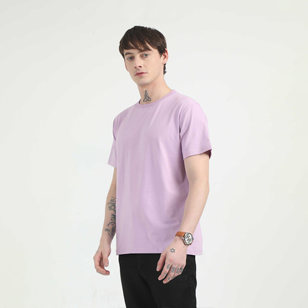 Caslay Organic Crew Neck T-Shirt (Lavender)-1