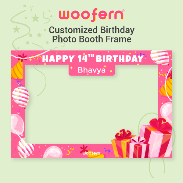 Pink-themed Custom Selfie Photo Booth - Size-3*2 ft