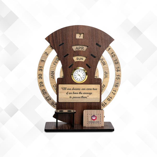 Premium Antique Look Wooden Calendar for Office Décor Corporate gift-0