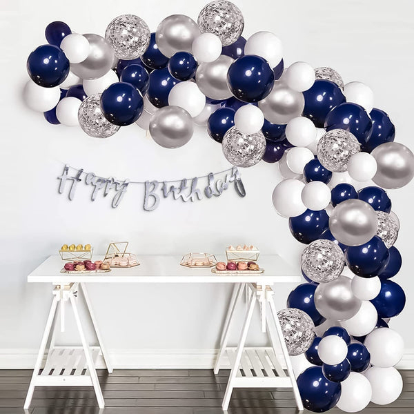 Blue & Silver Birthday Celebration Decoration Kit
