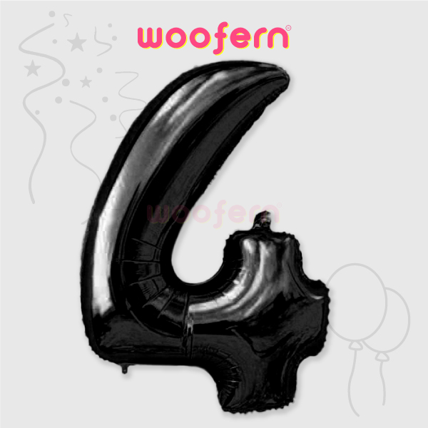Black Foil Number Balloons 4 - 16  inch