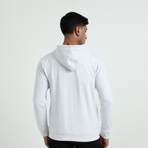 Caslay Zippered Hoodie (White Melange)-5