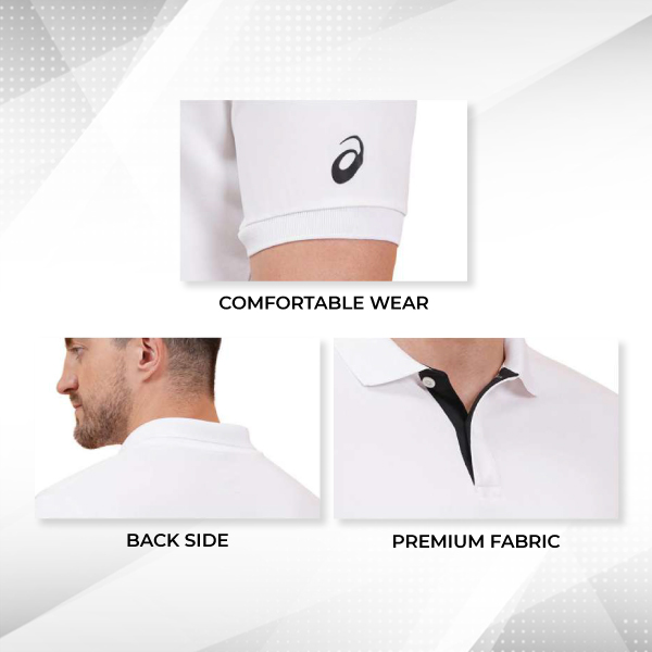 ASICS Premium Polo T-Shirt (White)-2