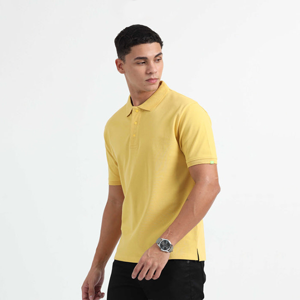 Caslay Organic Polo T-Shirt (Mustard)-1