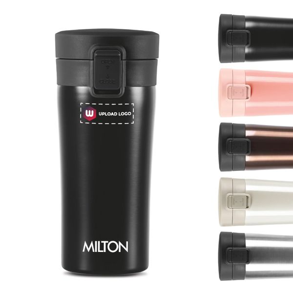 MILTON Thermo steel Vacuum Insulated Coffee Mug, 300 ml | Hot & Cold Flask -  Black