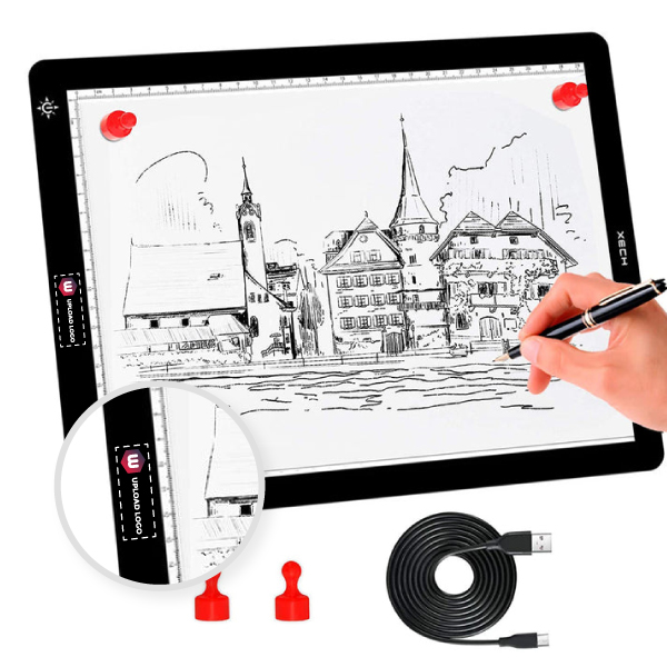 XECH  X-Board Magnetic - LED Drawing Pad A4 Size with Adjustable Brightness & in-Built Scale Drawing Pad-0