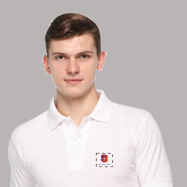 Embroidered FasTees Polo T-shirt for Men (White)-2