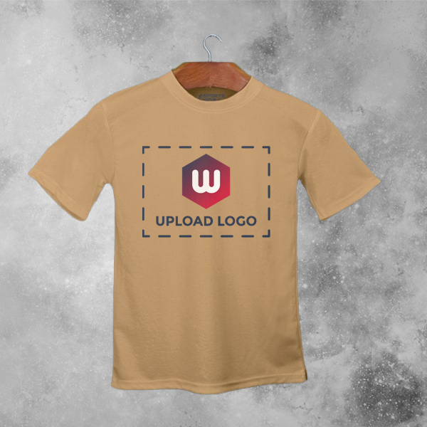 ACTI-RUNN Premium Men's Polyester T-Shirt (Beige)– Custom Logo-1