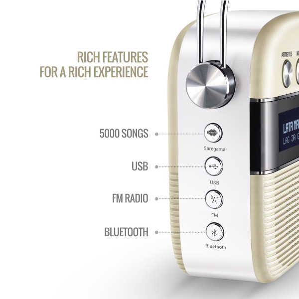 Saregama Carvaan Hindi - Portable Music Player with 5000 Preloaded Songs-3