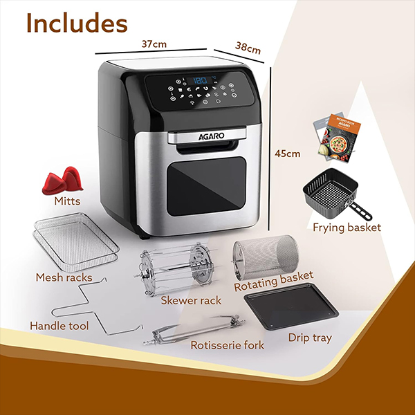 AGARO Regency Air Fryer 12L– 1800W Multi-Function Oven-5