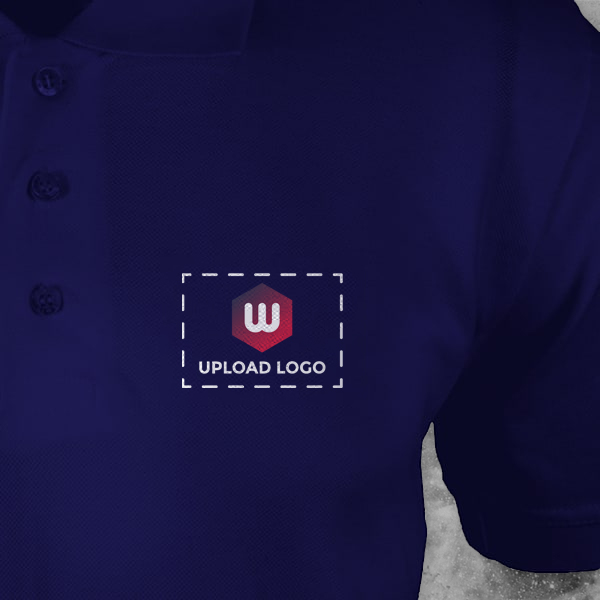 AWG Solid Polo T-shirt for Men Navy Blue – Custom Logo Left Chest & Right Arm-2