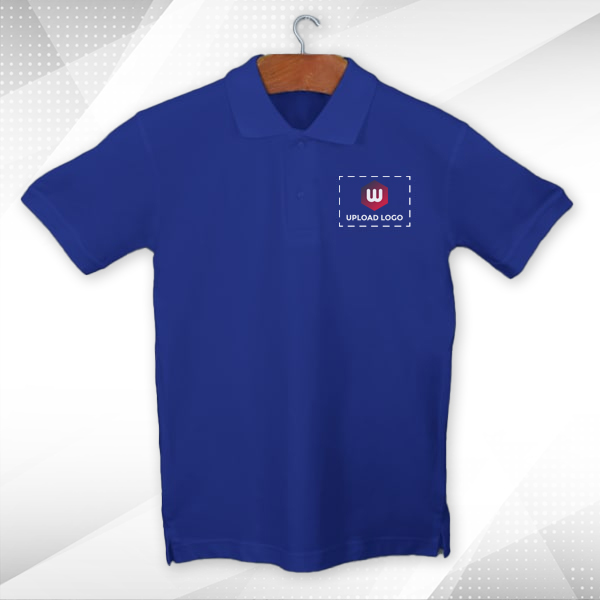 Six Degrees Cotton Polo T-shirt for Men (Royal Blue) - Custom Logo Left Chest & Right Arm-3