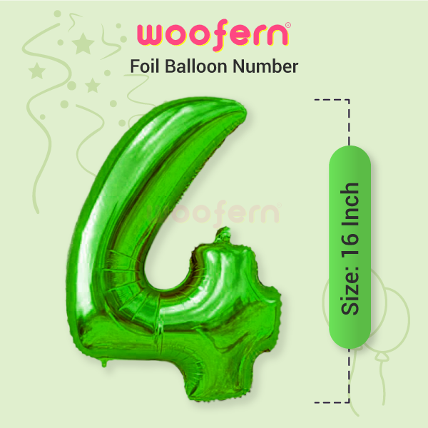 Foil Balloon Number 4 Green 16 inch-2